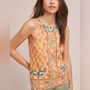 Anthropologie, Melina embroidered halter top by Akemi +Kin size 6